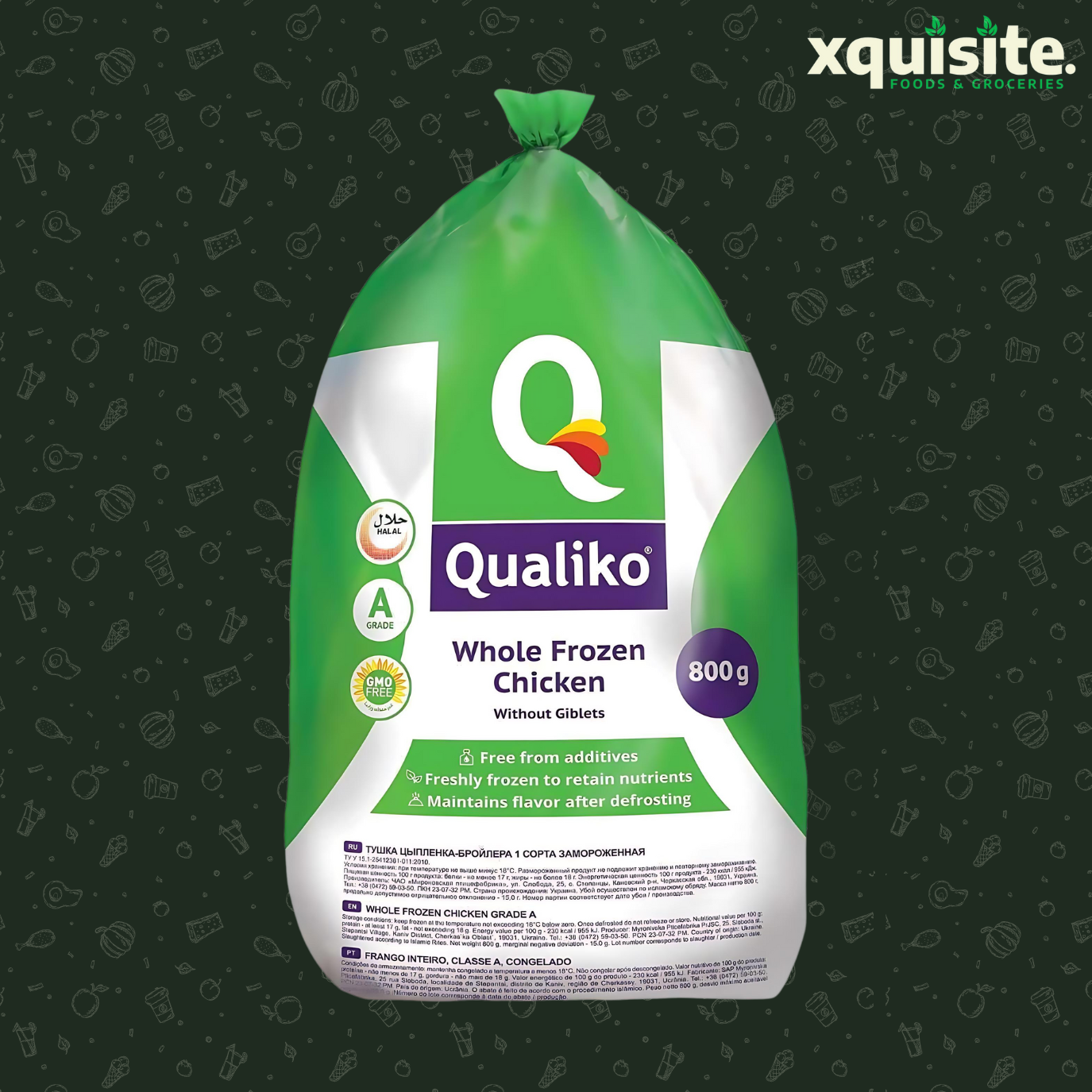 Qualiko Frozen Whole Chicken (1kg)